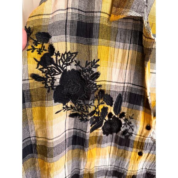 Anthropologie Maeve Oversized Embroidered Flannel Size XS/S - Picture 5 of 8